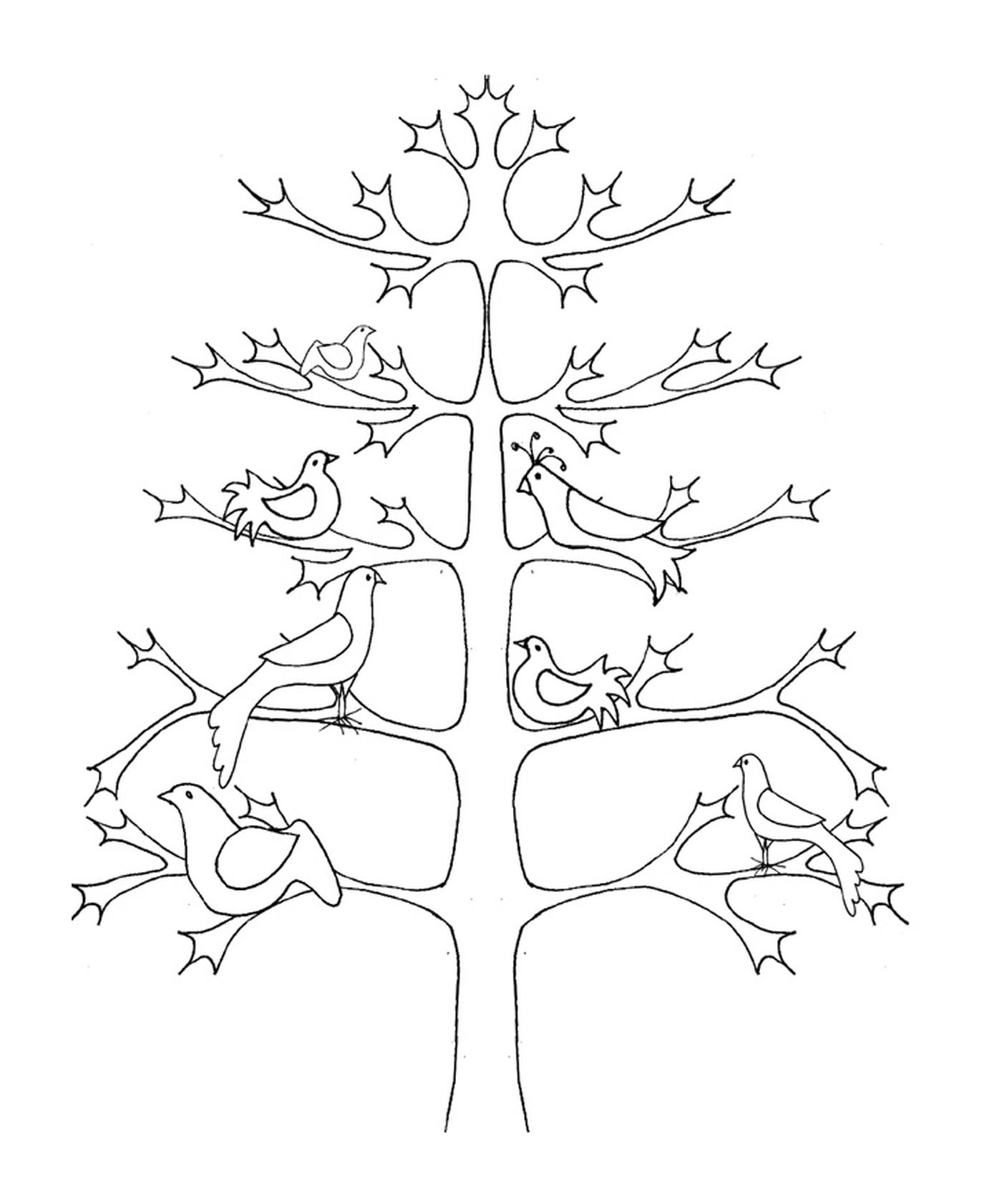  Un árbol con pájaros 