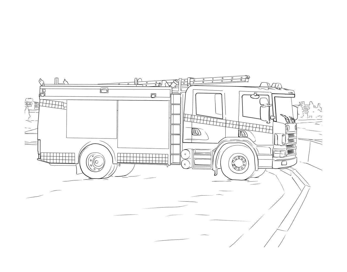  Drawing of a fire truck 