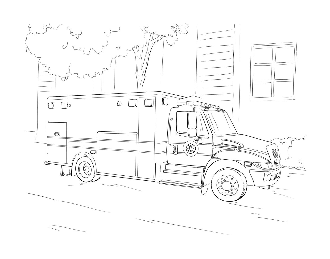  Ambulance parked on the side of the road 