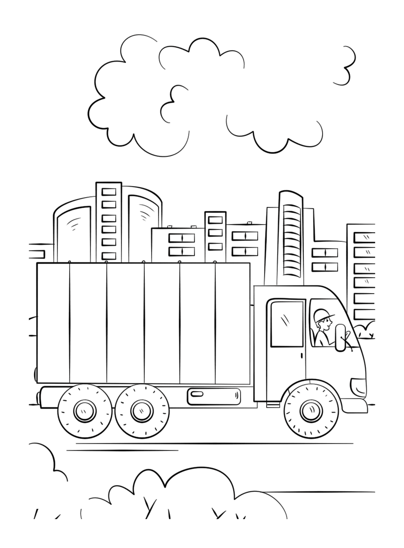  Lieferwagen rollen auf einer Straße 
