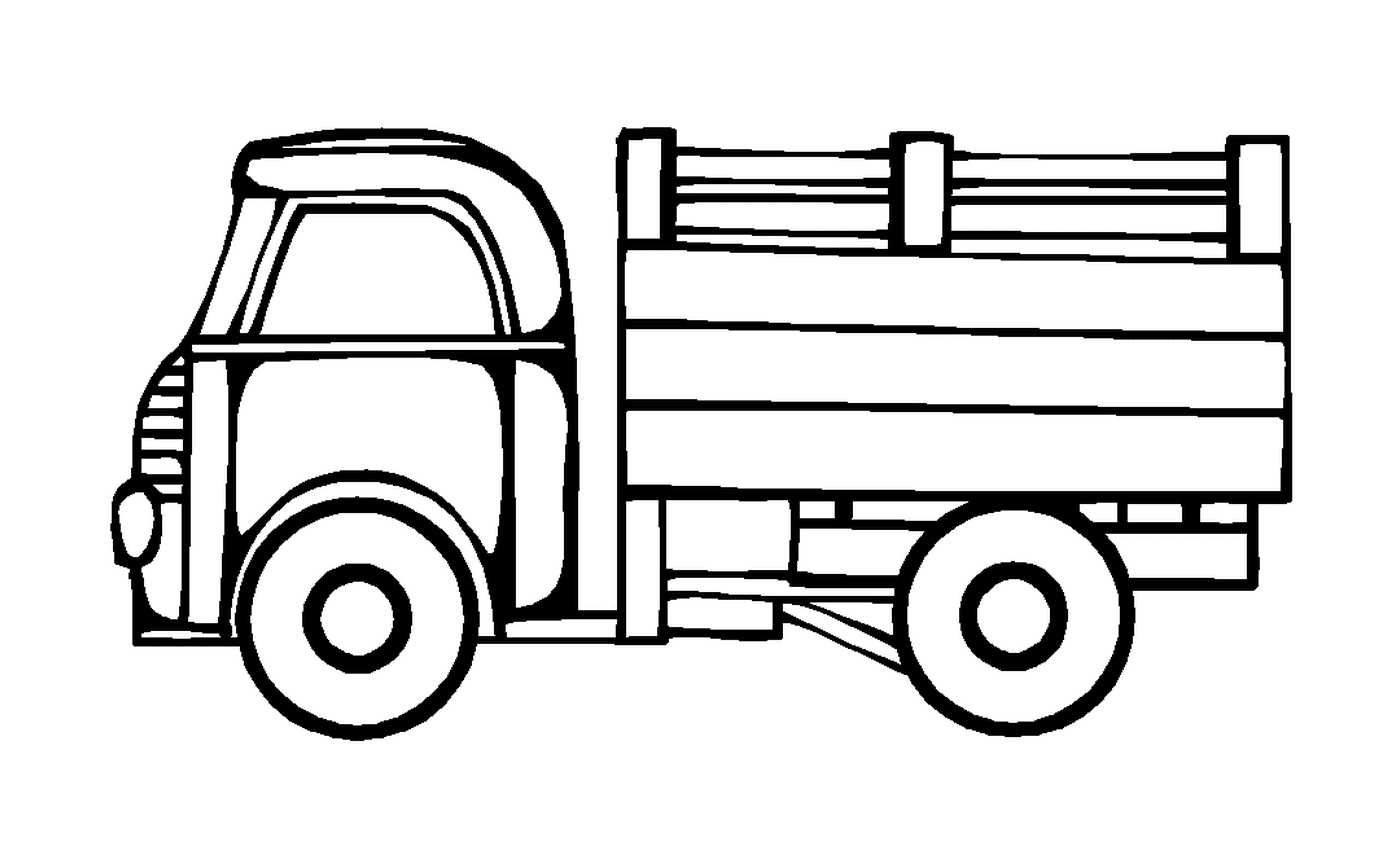  Camión con cerca de madera a un lado 