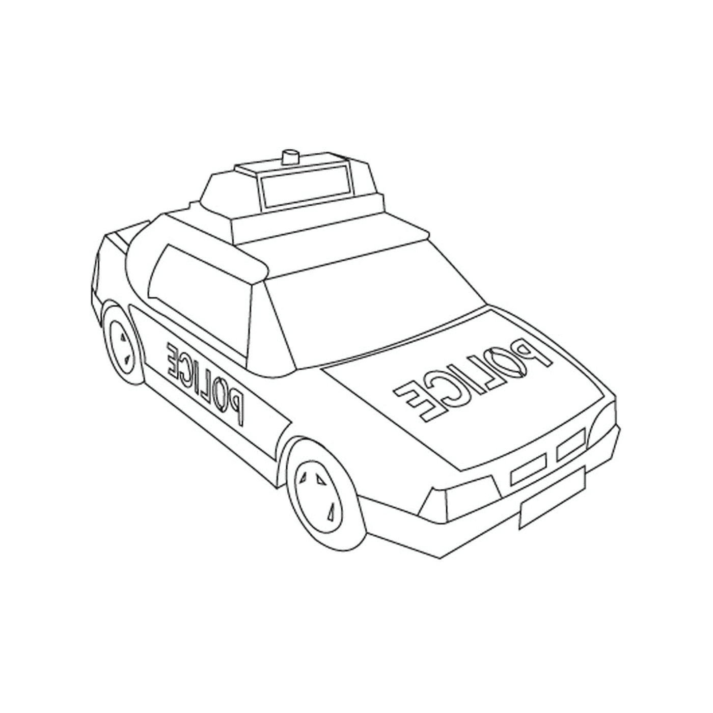  Contour of a police car on a white background 