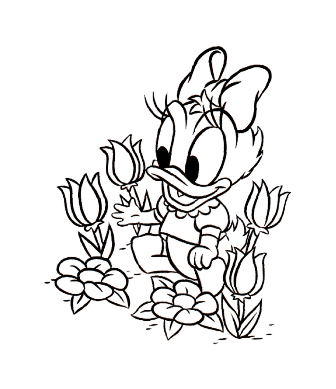  Daisy Duck con tulipani 