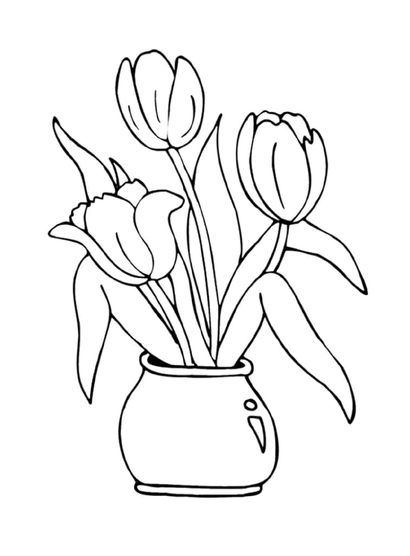  Тюльпан в вазе 