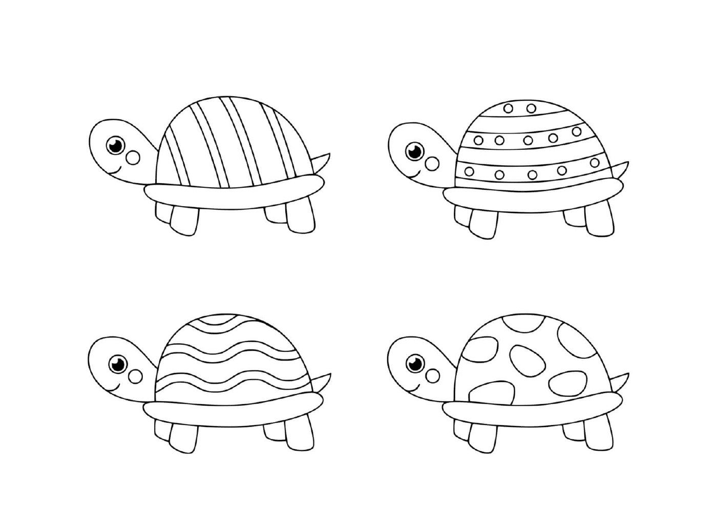  Schwarze und weiße Schildkröten für Kinder 