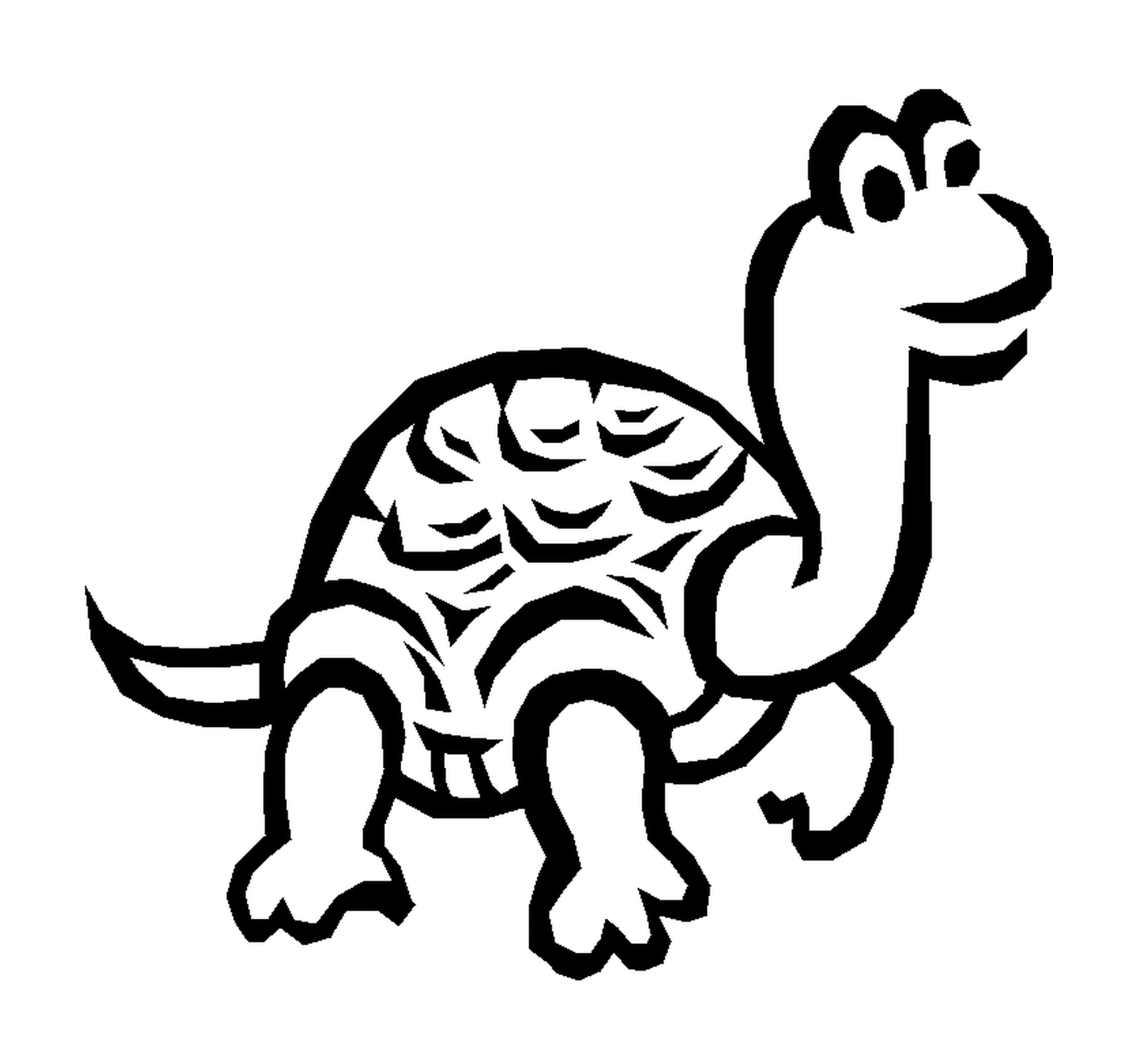  Schildkröte mit einem großen Hals 