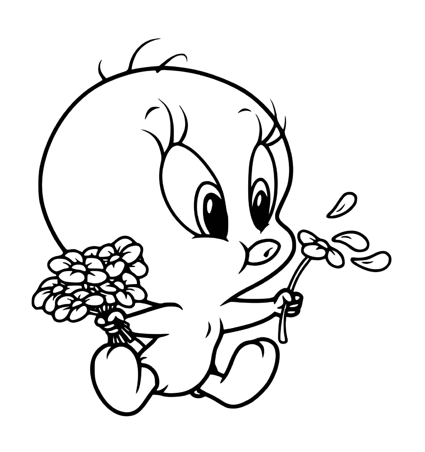  Baby Titi blows flowers 