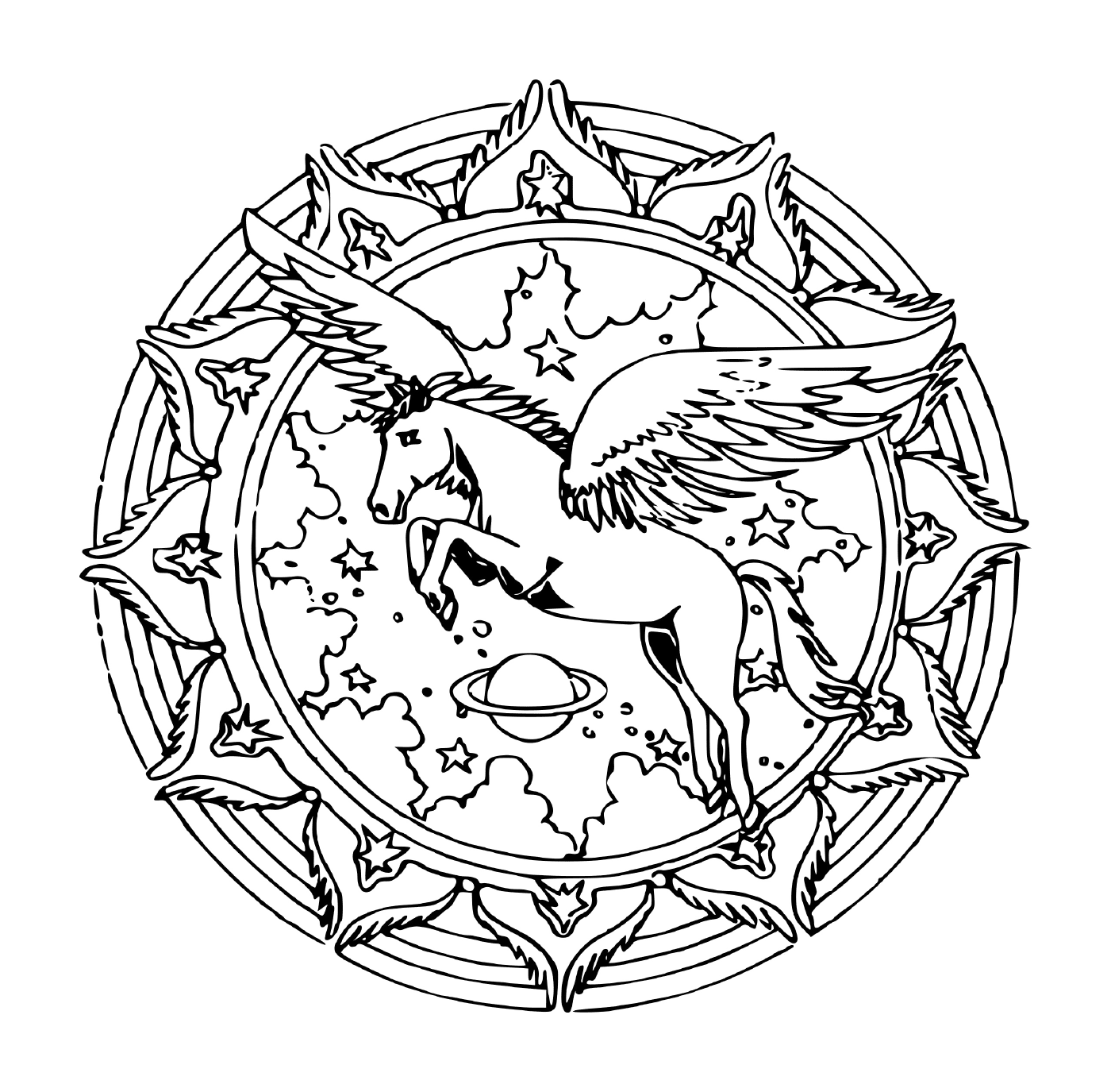  Unicorn with celestial wings 