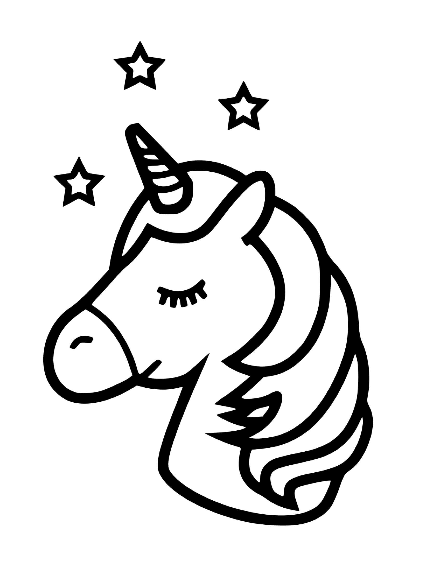  Einhorn-Emoji-Kawaii-Sterne 