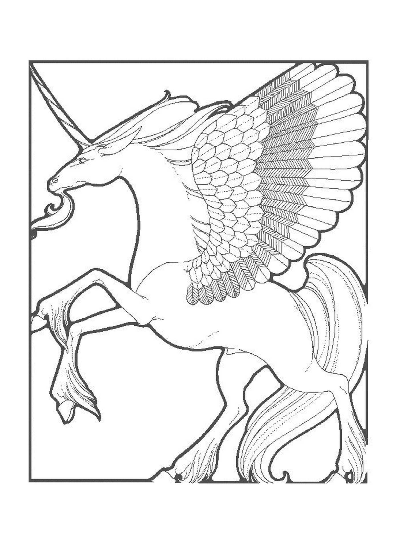  unicornio adulto con alas 