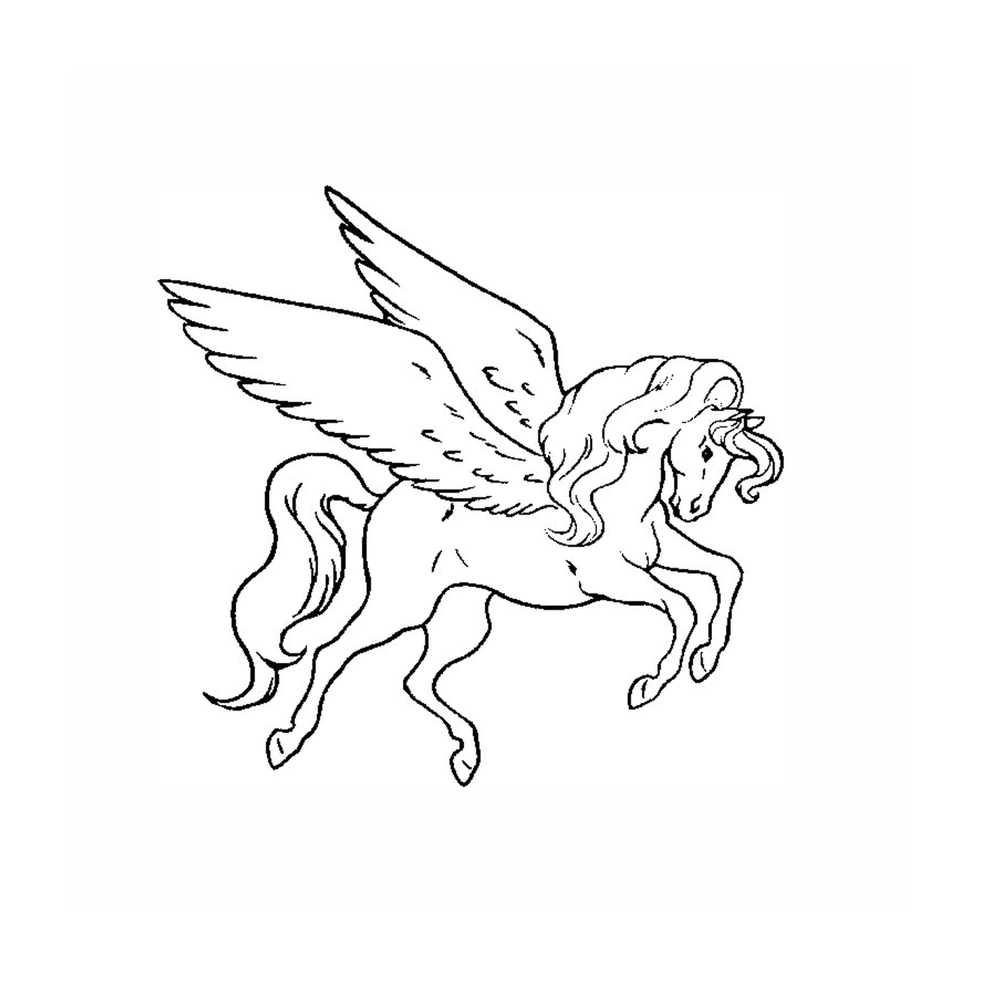  winged horse with a long mane 