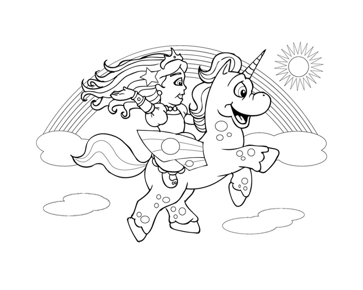  girl riding majestic unicorn 