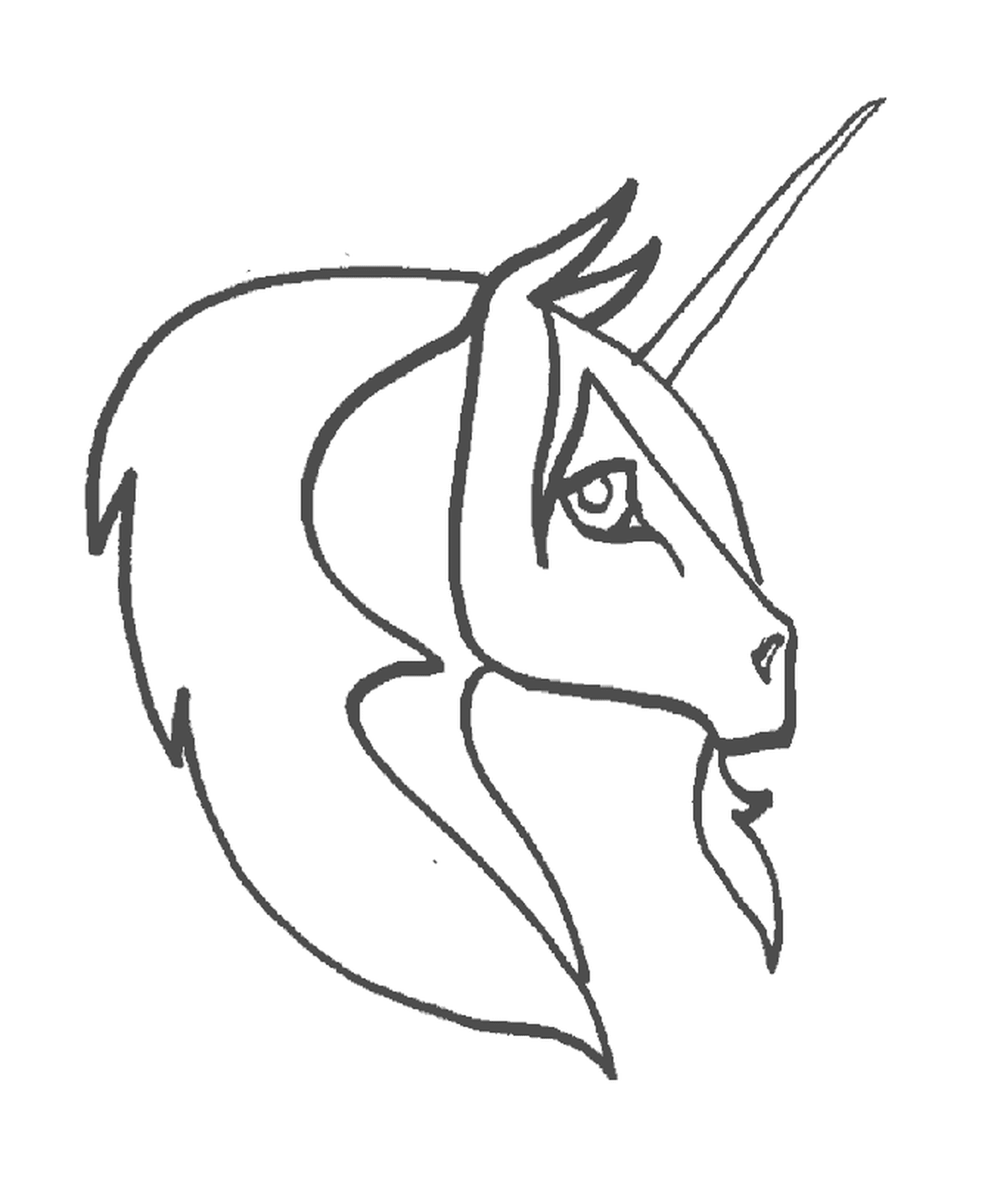  Elegant profile unicorn head 