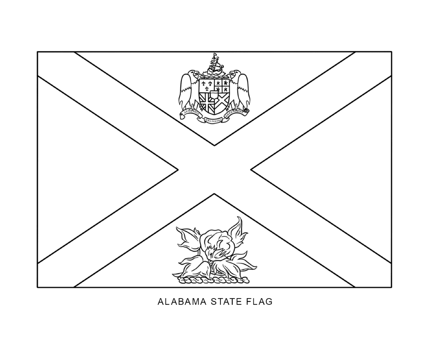  Flag of the State of Alabama drawn 