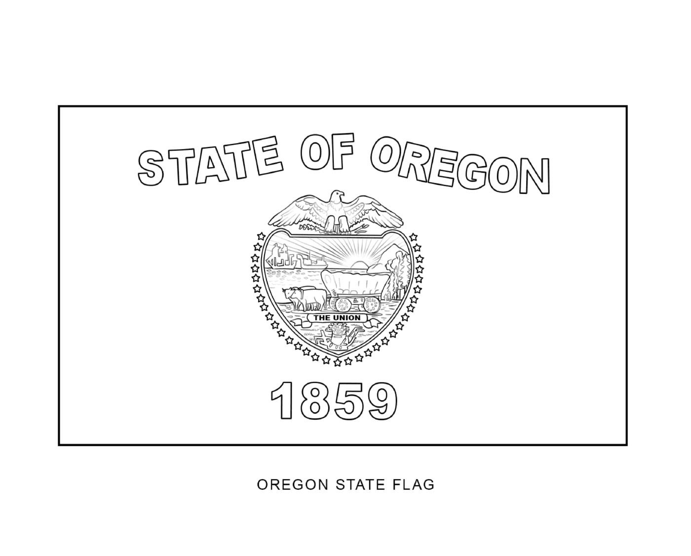  Flag of Oregon State drawn 