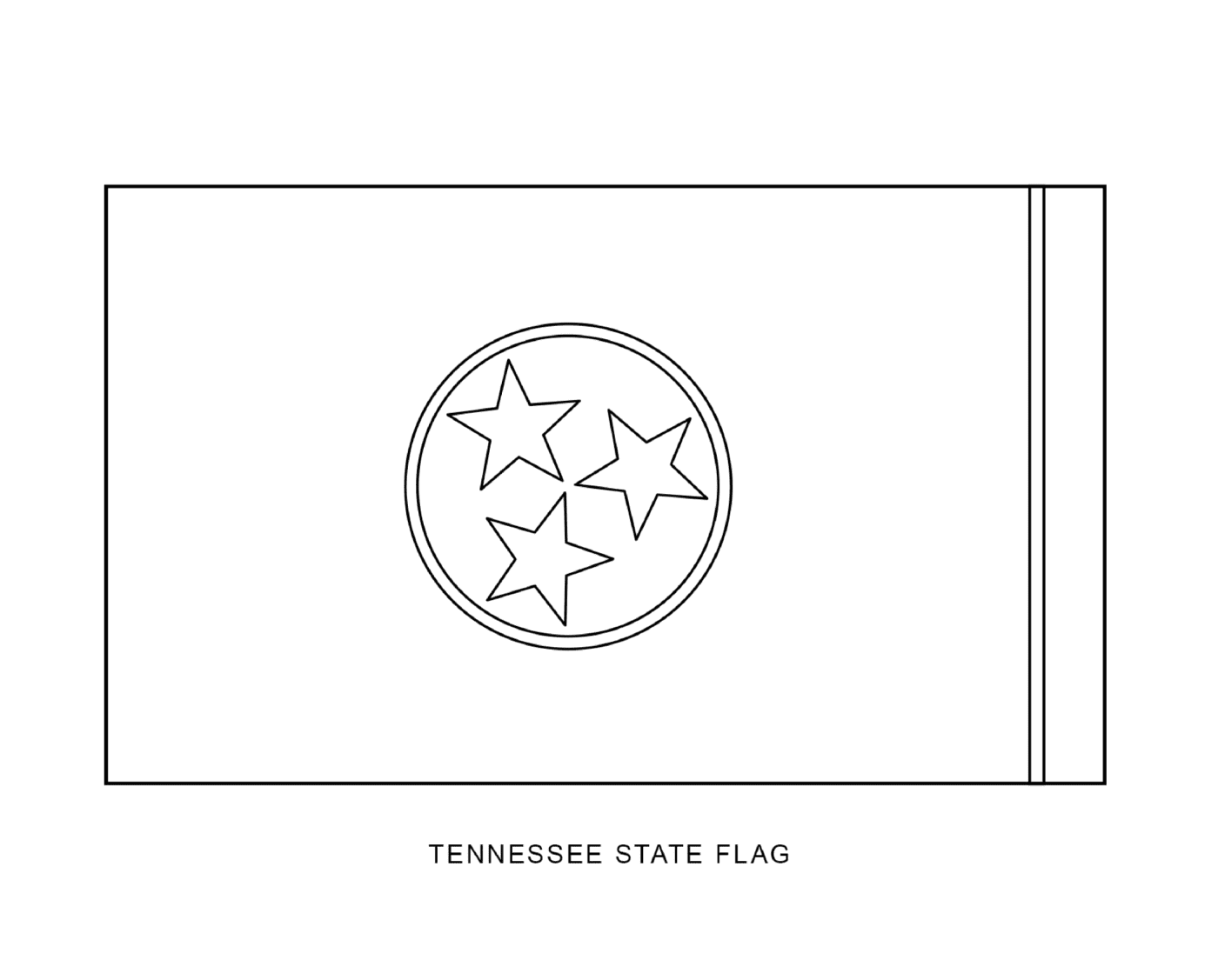  Флаг штата Теннесси с тремя звездами 