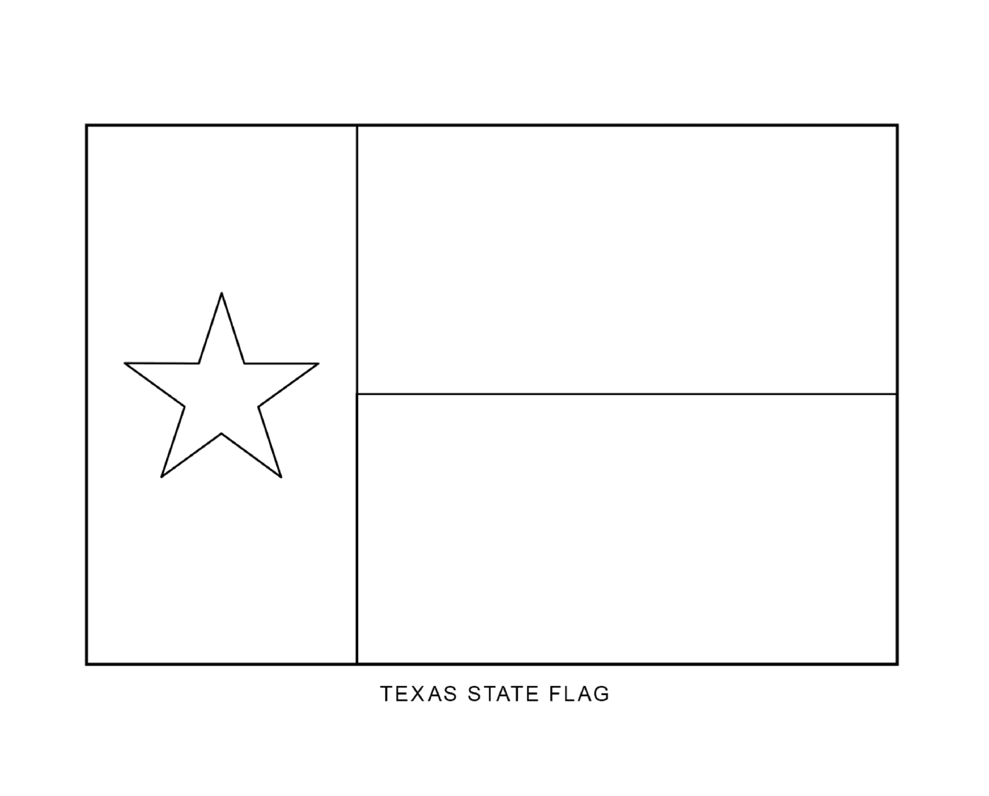  Texas State Flag in Black and White 
