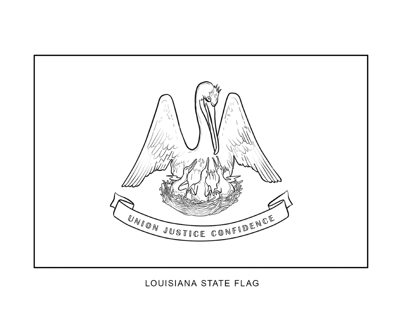  Flag of the State of Louisiana drawn 