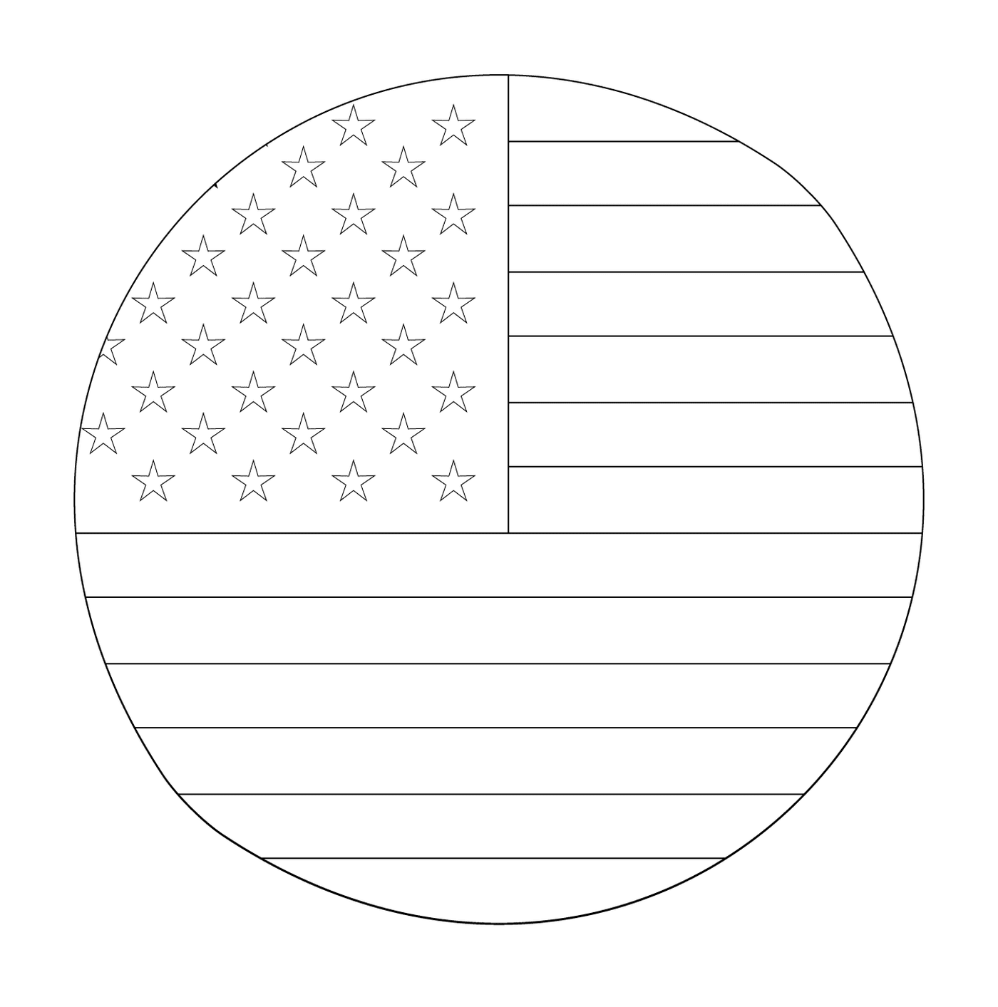  Американский флаг в круге 