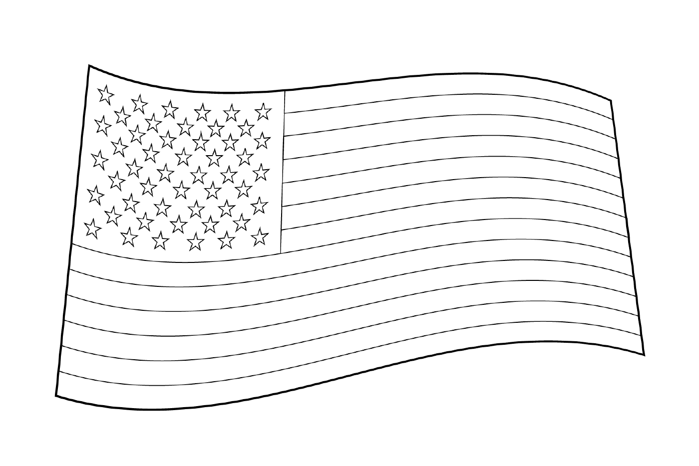  Amerikanische Flagge mit Sternen auf der Seite 