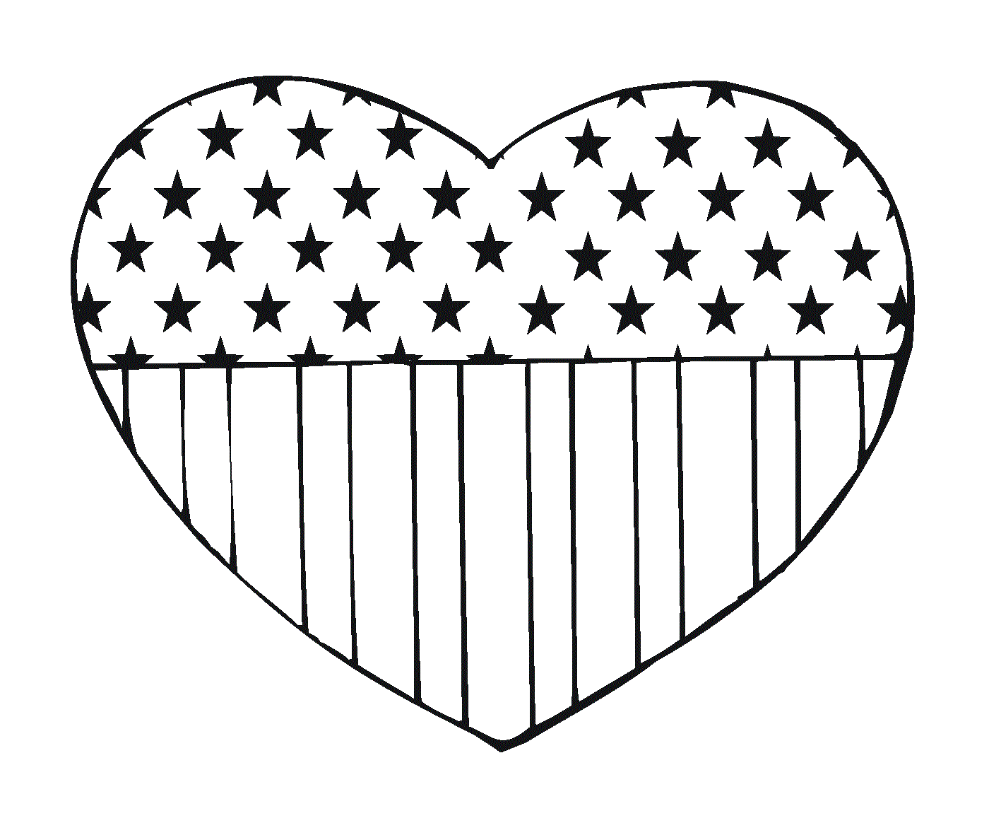  Corazón con la bandera de los Estados Unidos 