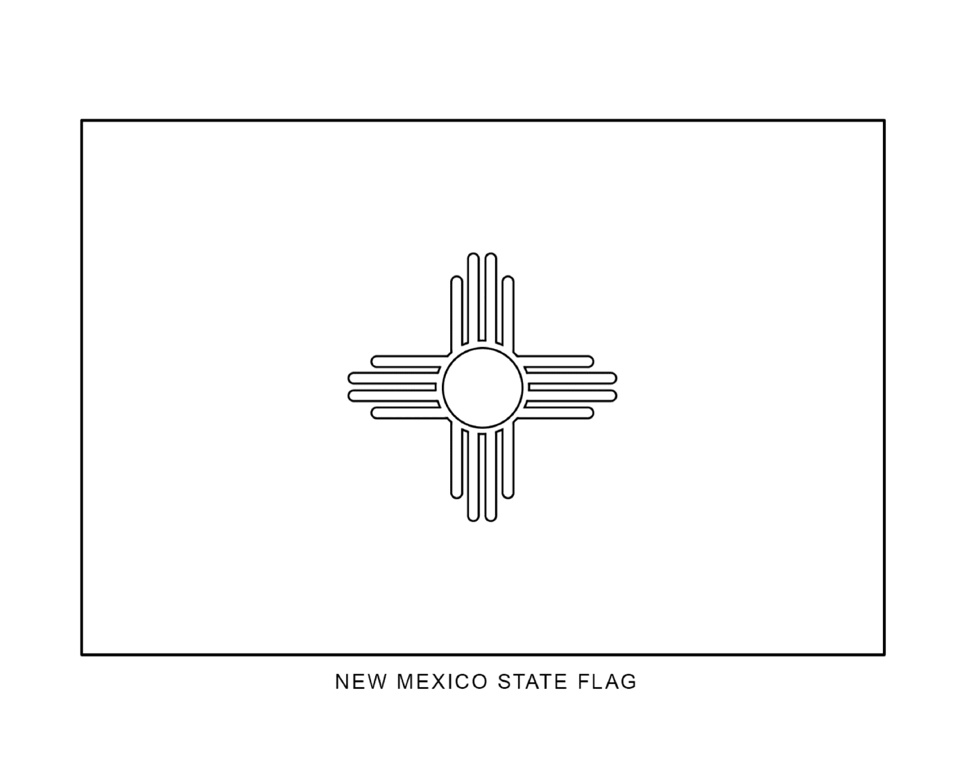  Bandiera dello Stato del Nuovo Messico in bianco e nero 