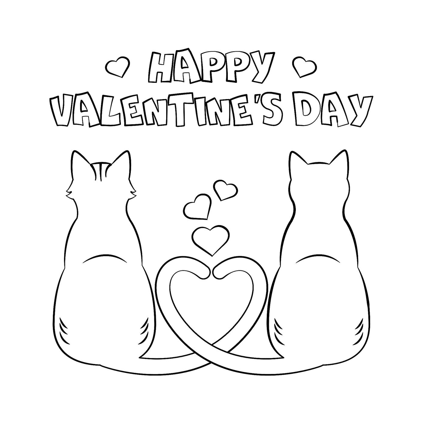  Люблю кошек, счастливого Дня Святого Валентина 