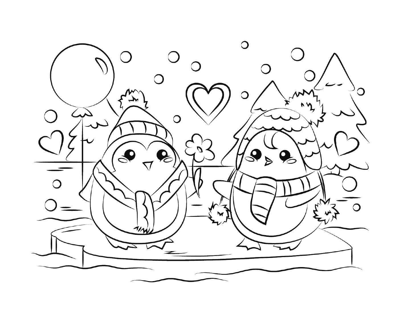  Amor pingüinos, nieve suave 