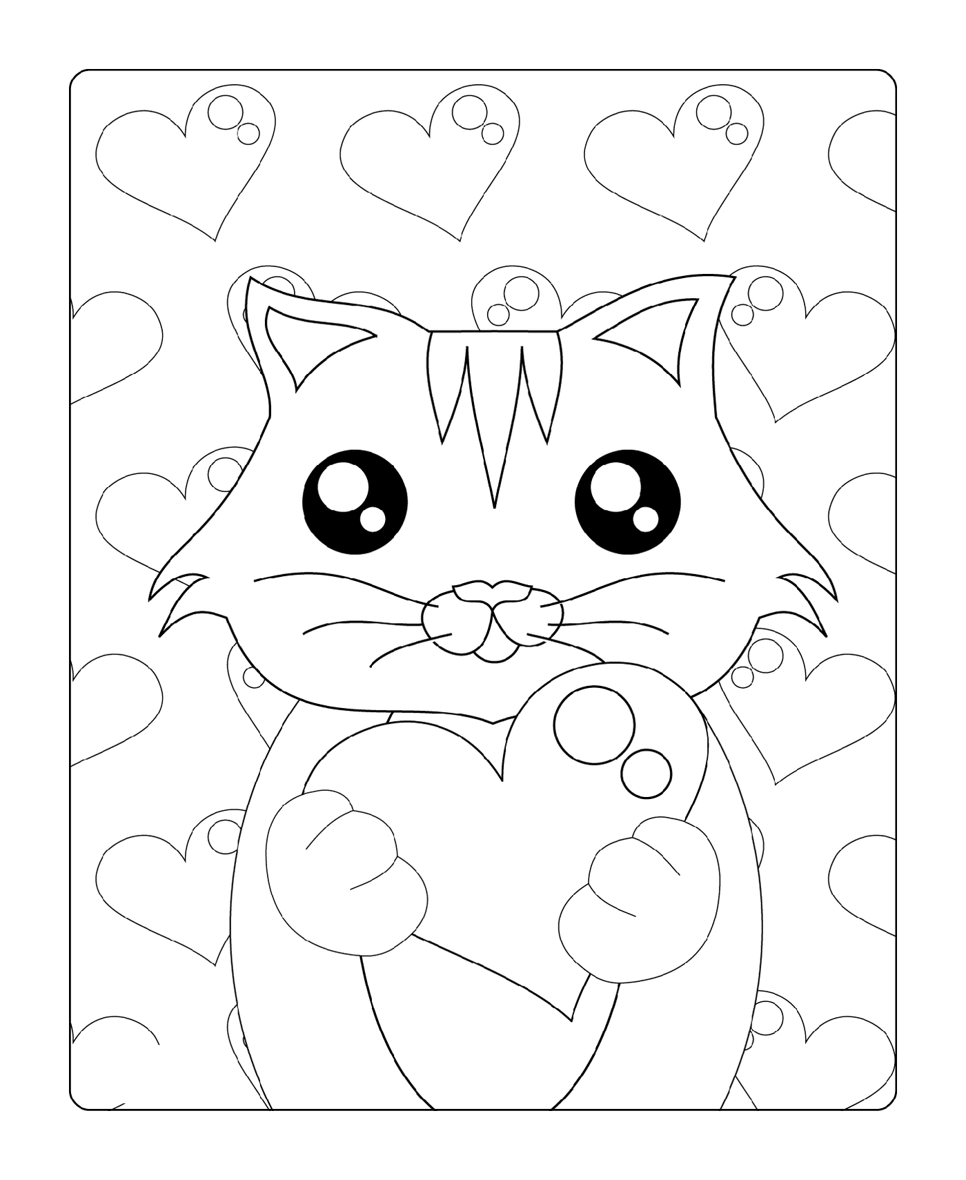  Lindo gatito, corazón San Valentín 