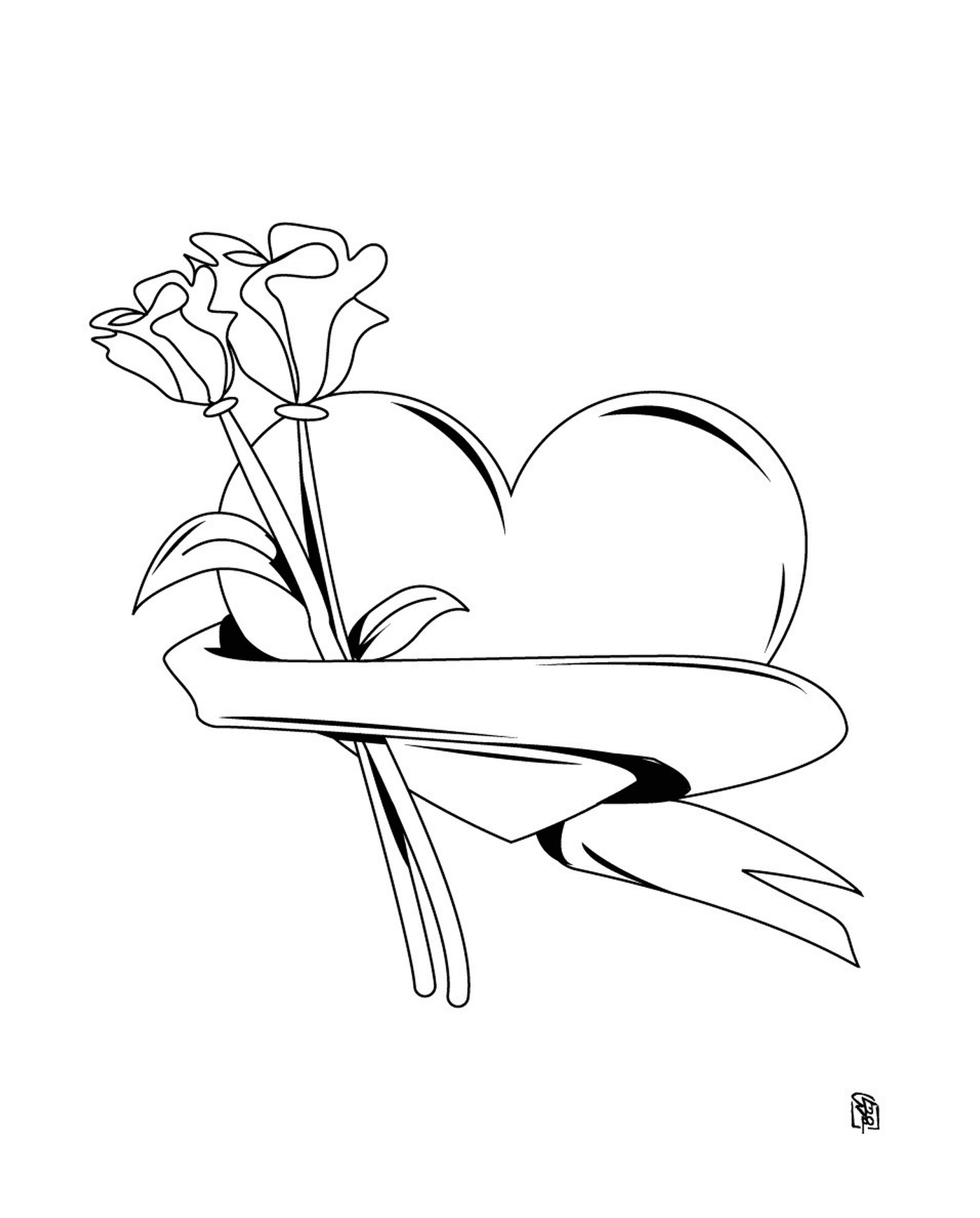  Herz, Rosen zum Valentinstag 