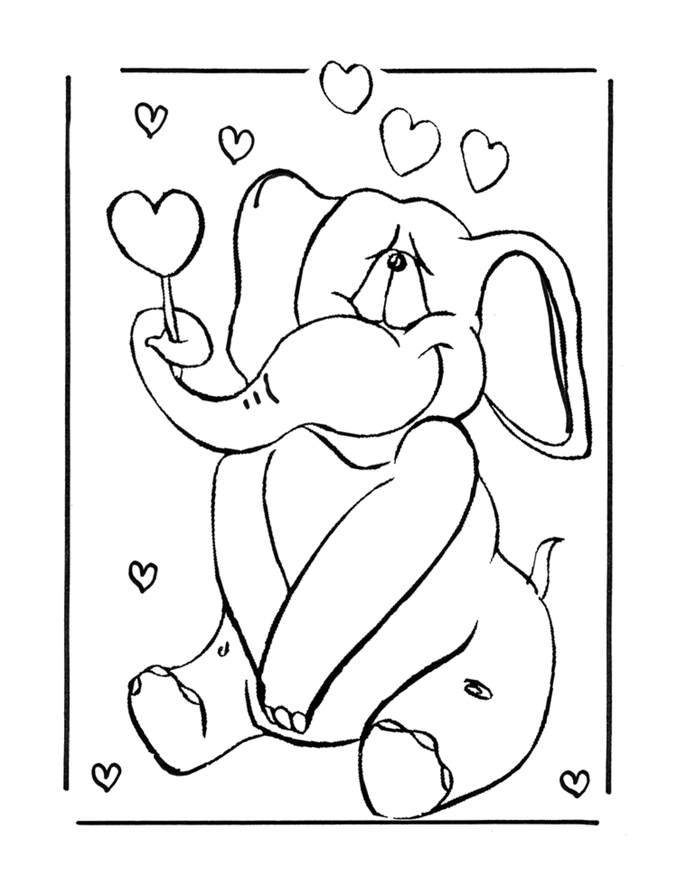  Día de San Valentín, Elefante y Corazón 