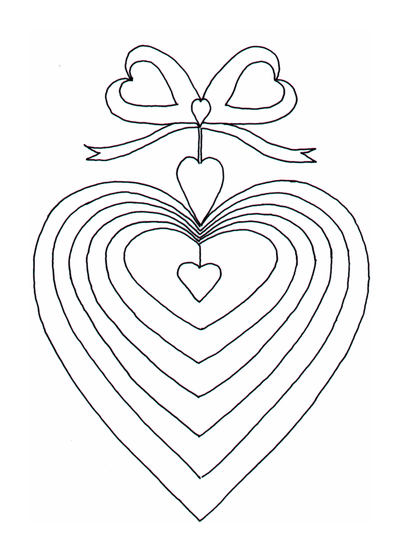  A heart with a ribbon 