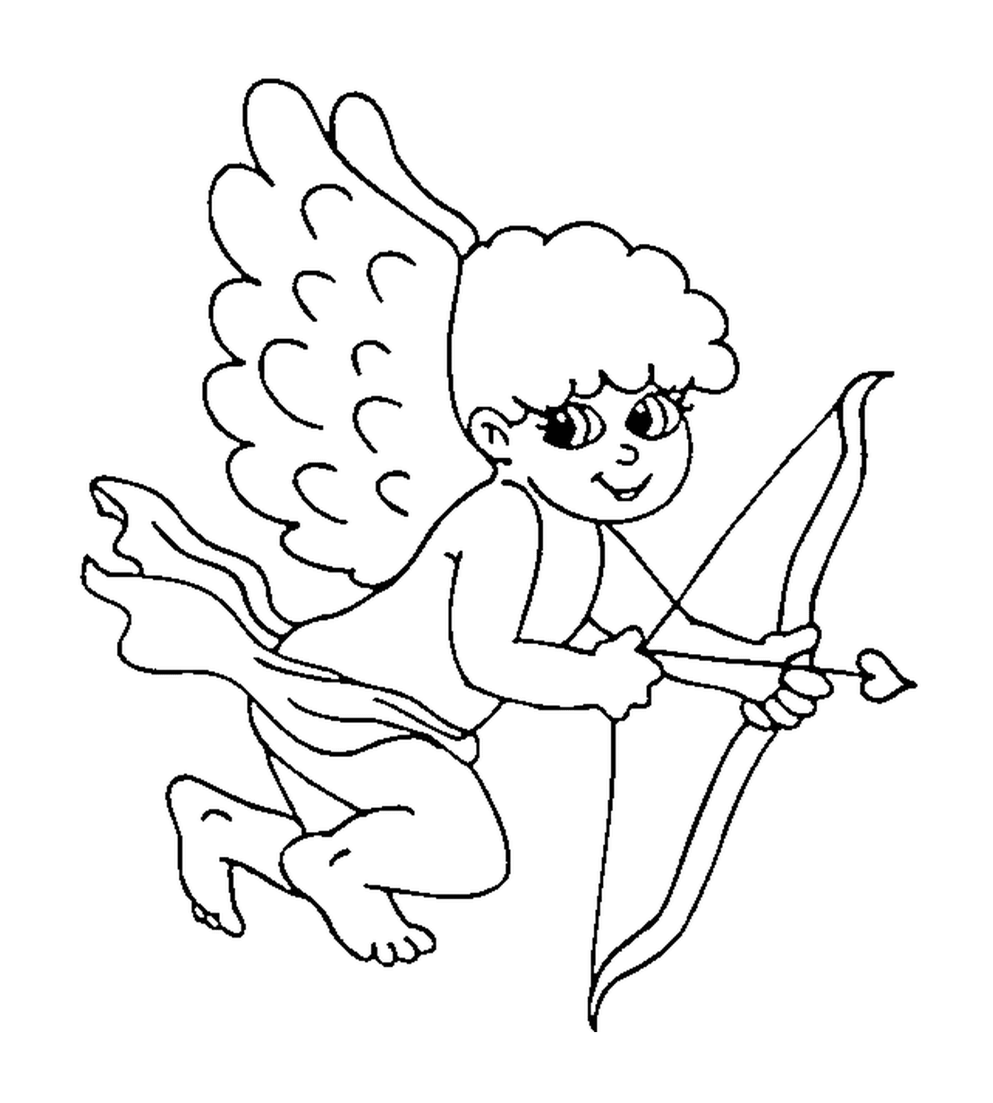  Un ángel sosteniendo un arco y una flecha 