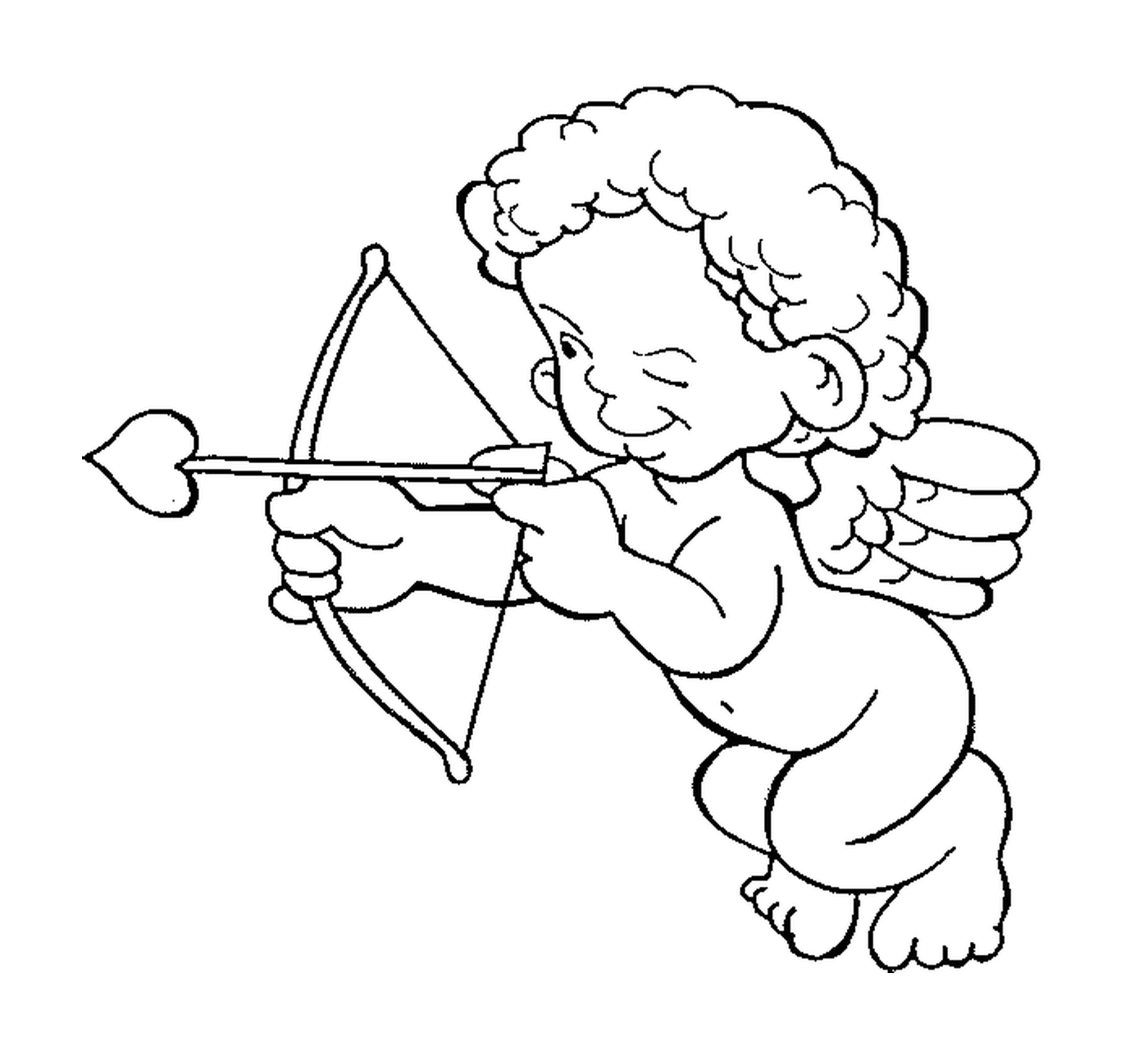 Cupid pulling an arrow 