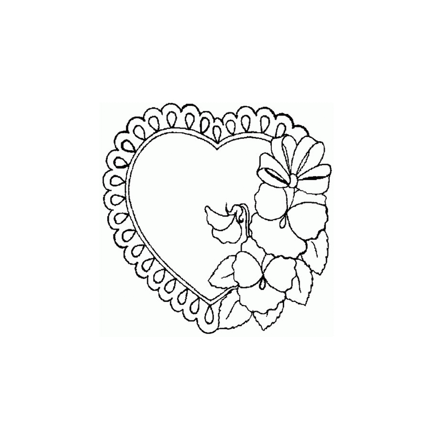  A heart with flowers 