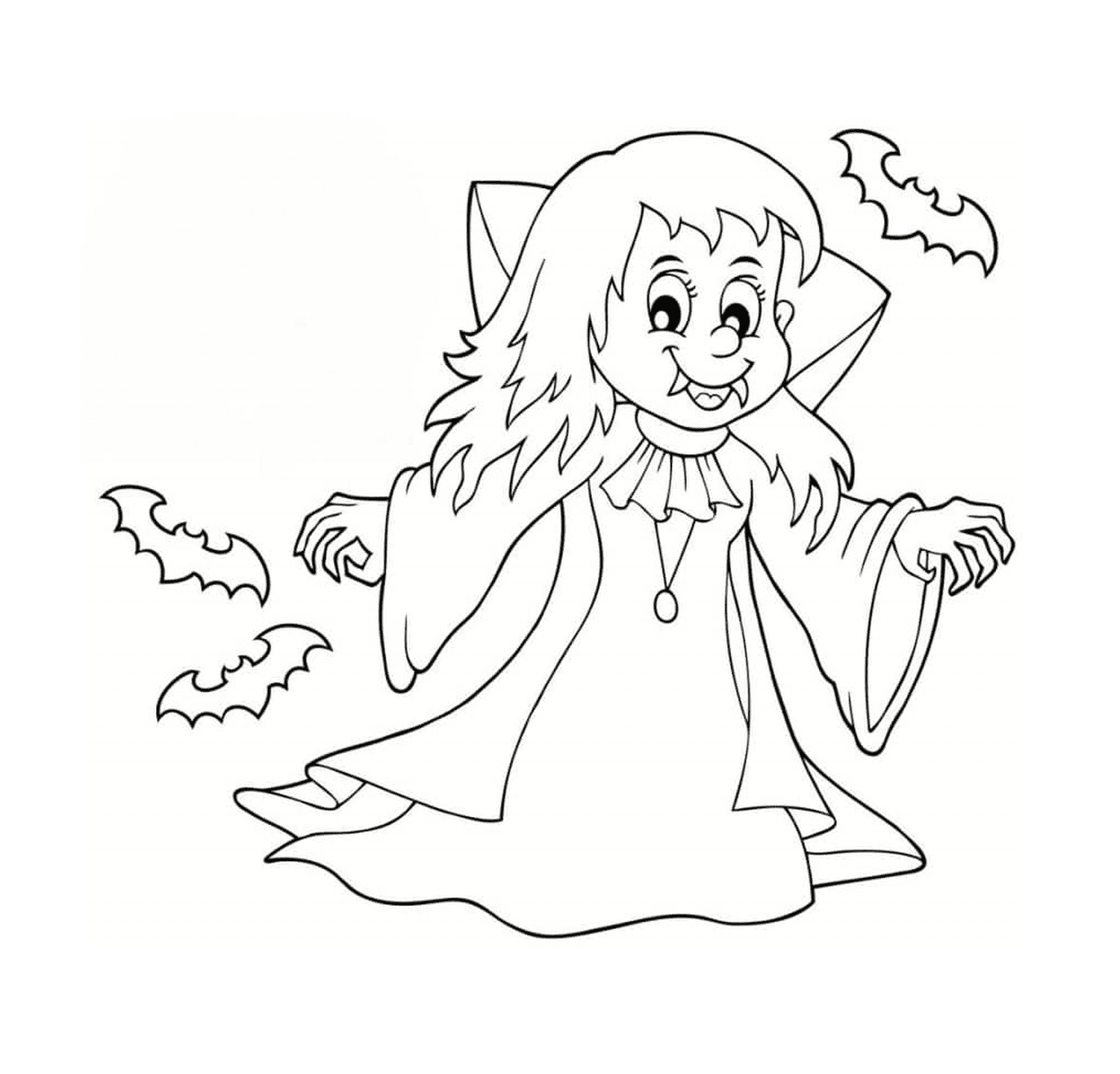  Vampire girl for Halloween, cute and malicious 