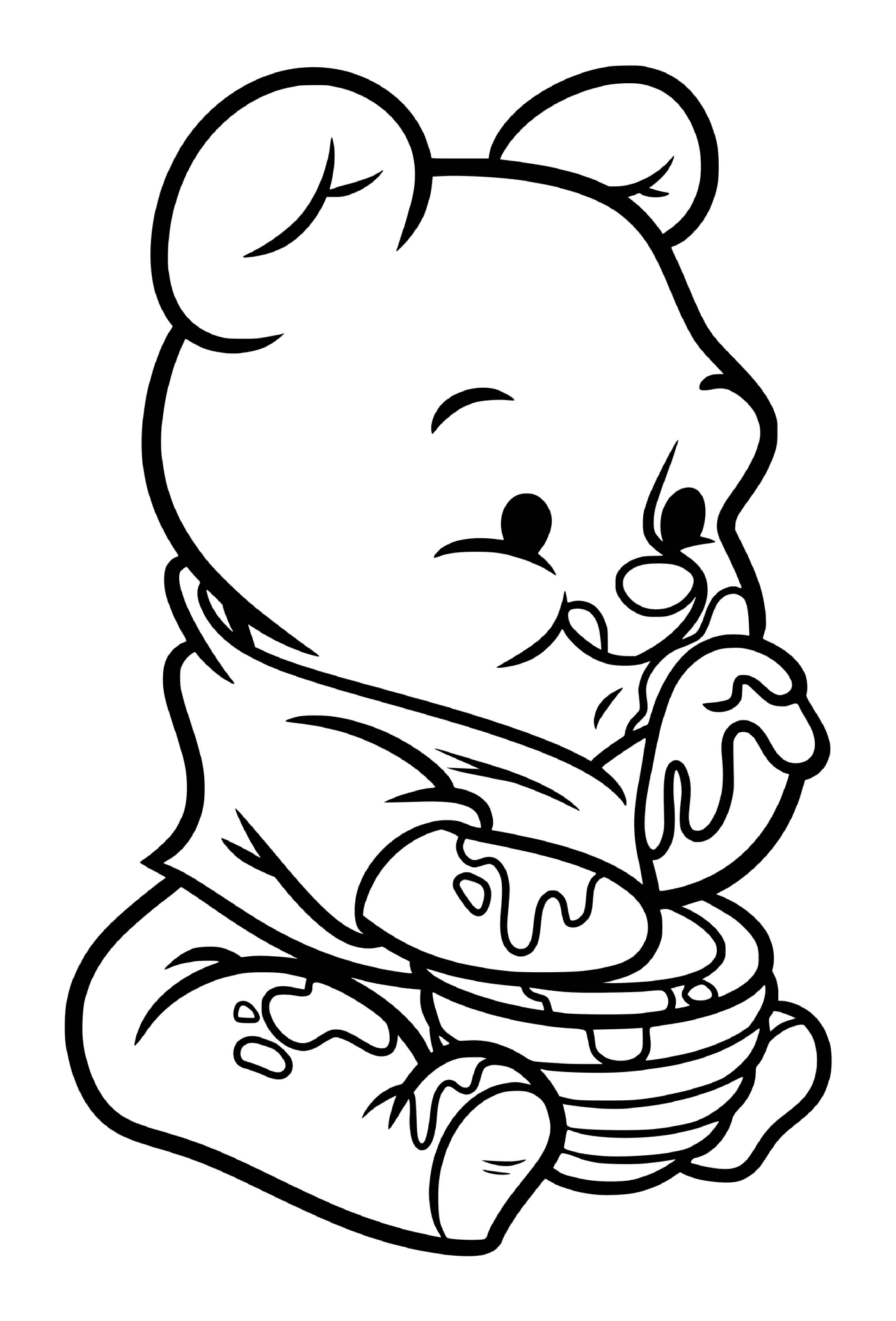  El bebé Winnie el oso ama la miel 