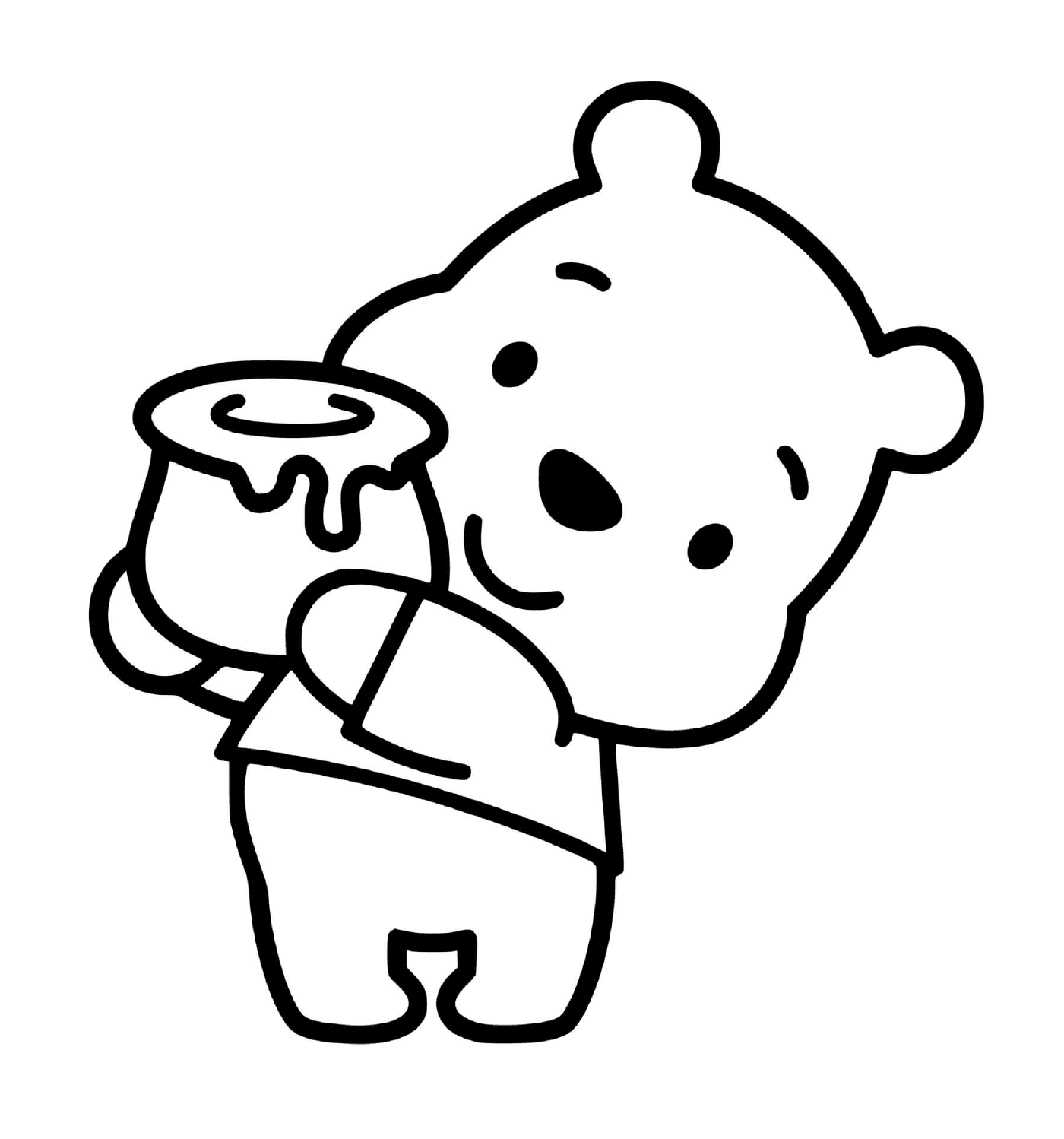  Winnie the Bear wears a pot of honey 