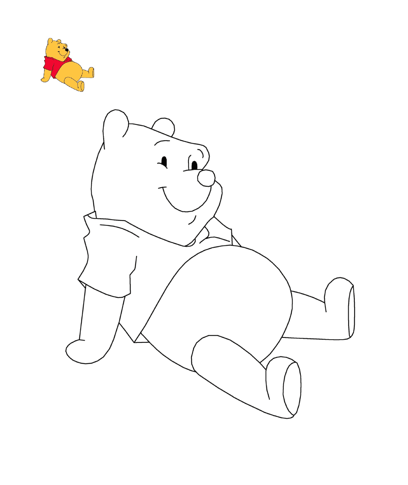  Winnie, der Bär sitzt auf dem Boden 