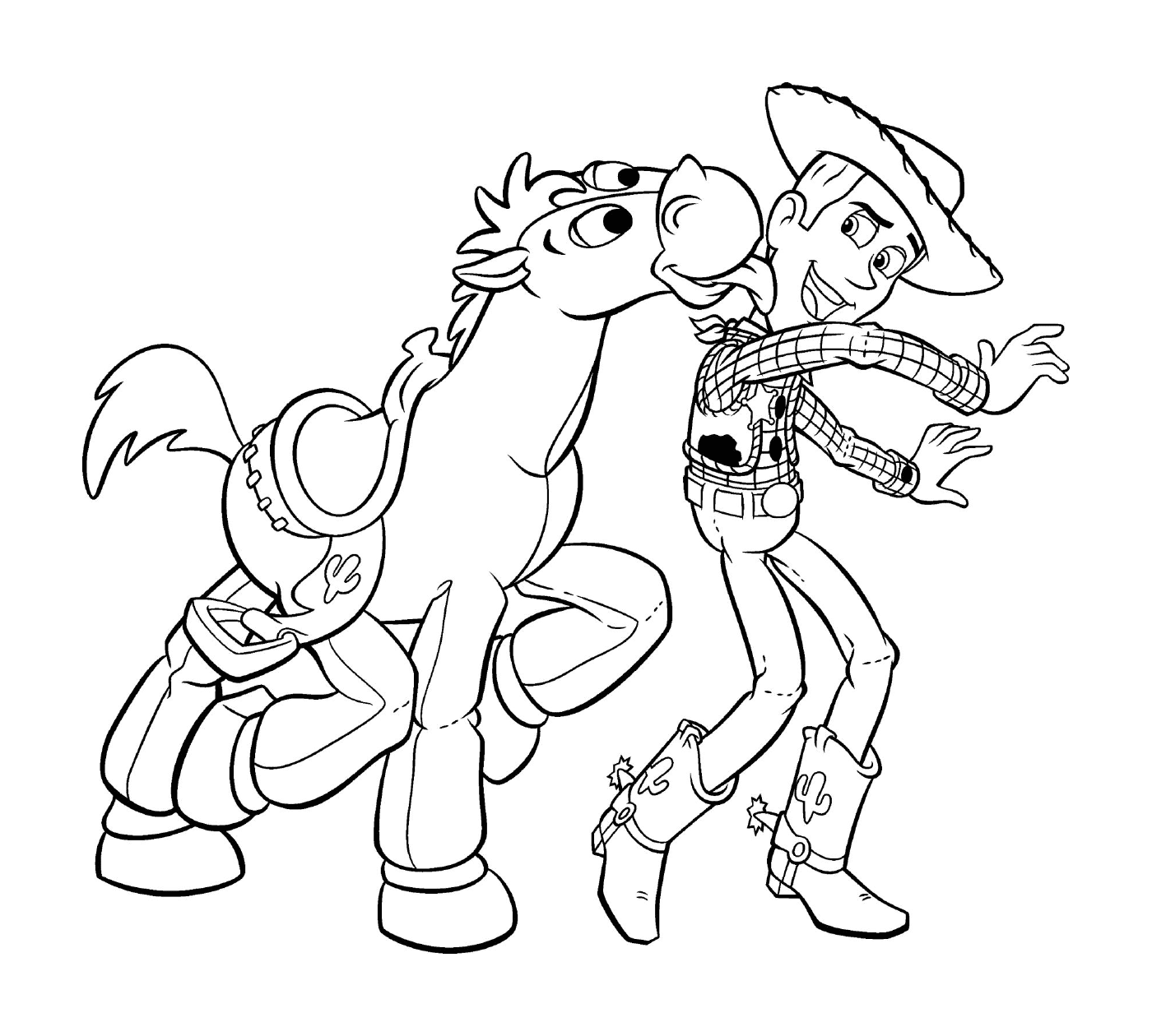 A cowboy and a horse 