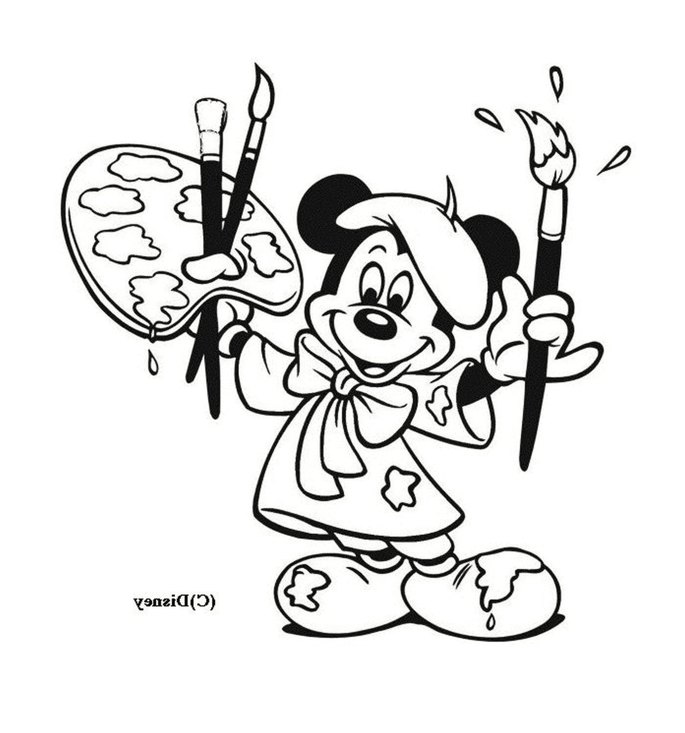  Mickey Mouse es un pintor 