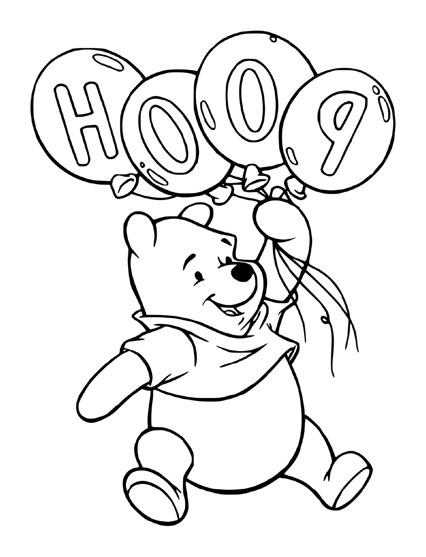  El oso de cumpleaños de Winnie con globos 