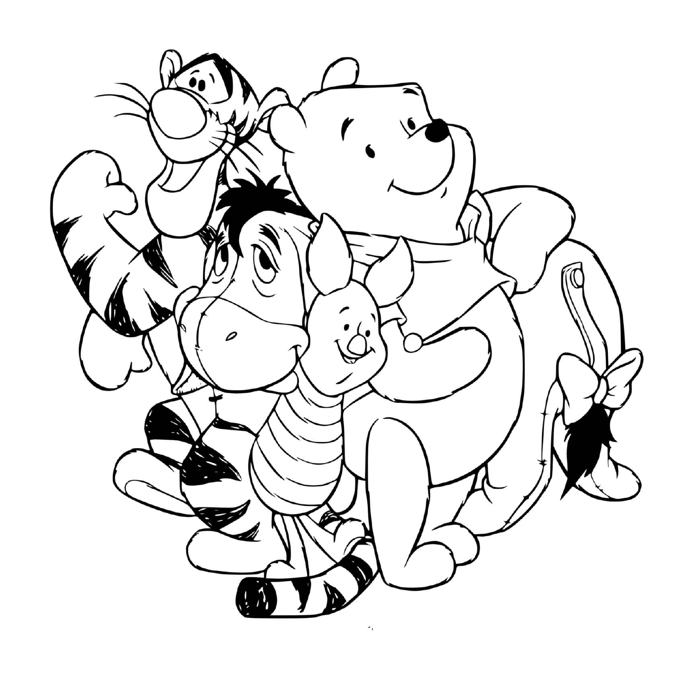 Winnie the bear with Tigrou, Bourriquet and Porcinet 