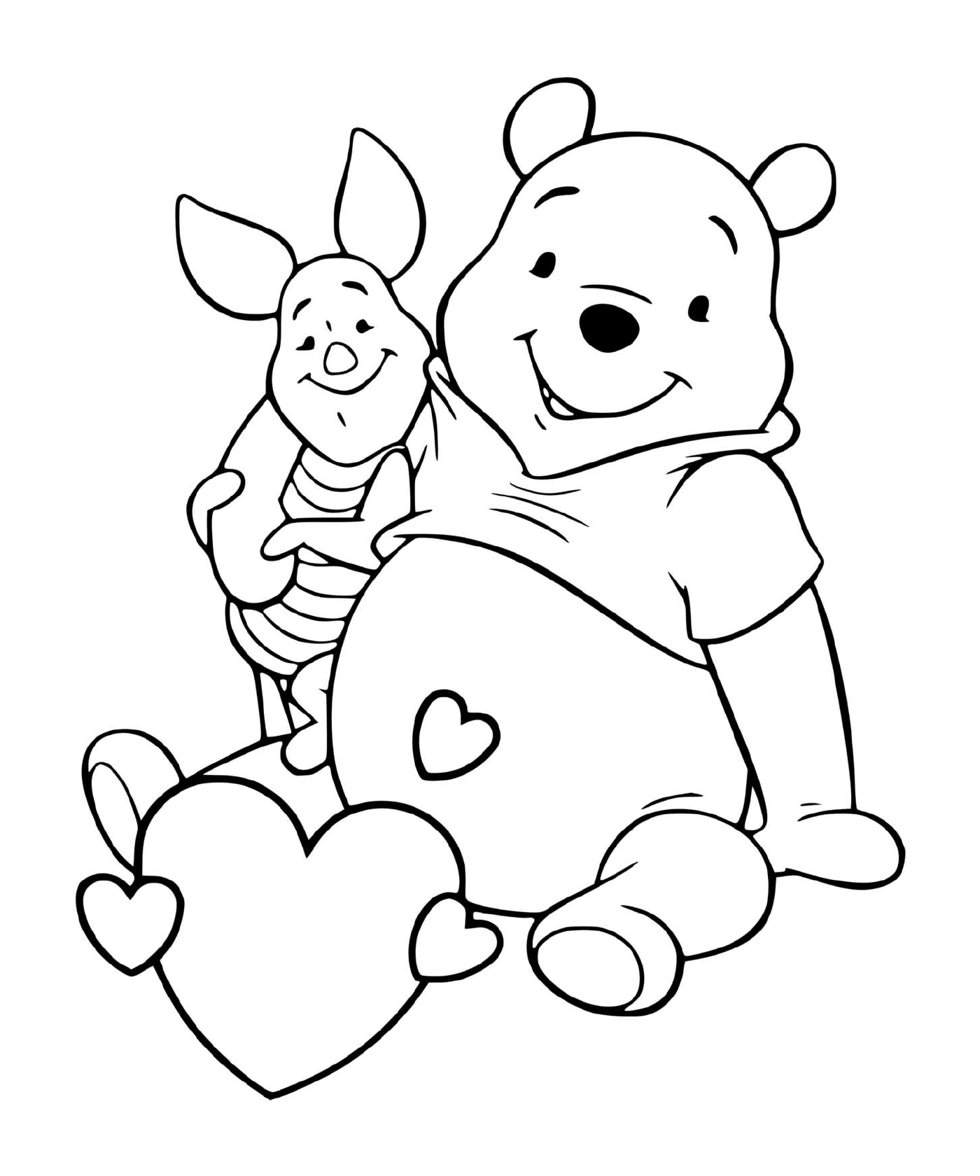  Winnie the bear and Porcinet, best friends 