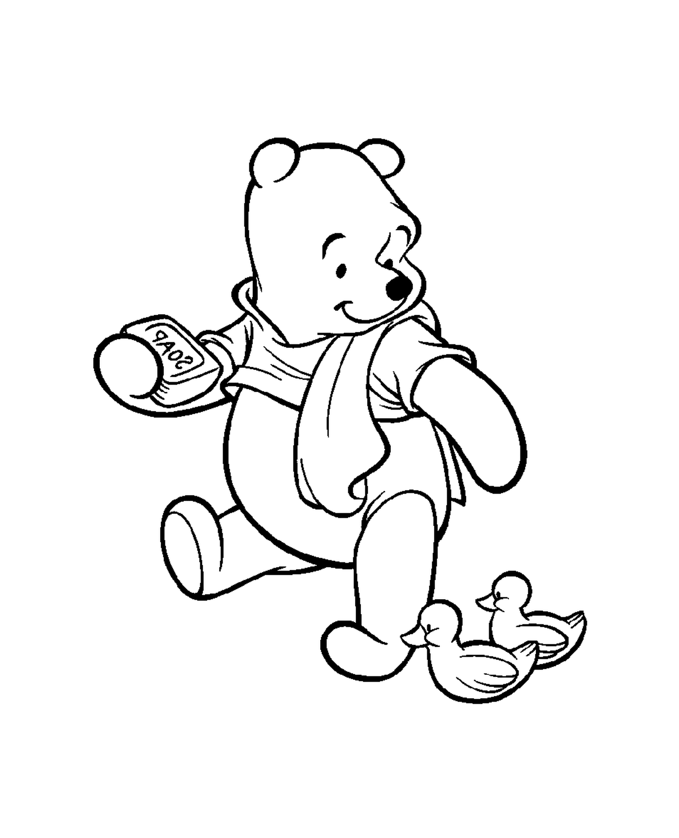  Winnie the bear takes his bath 