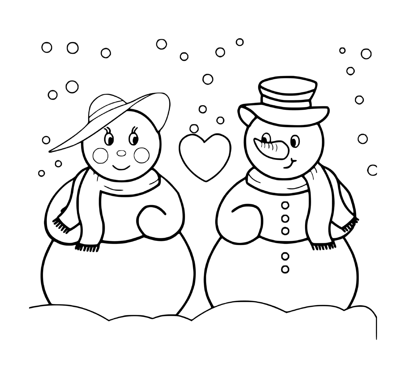  Due pupazzi di neve innamorati 
