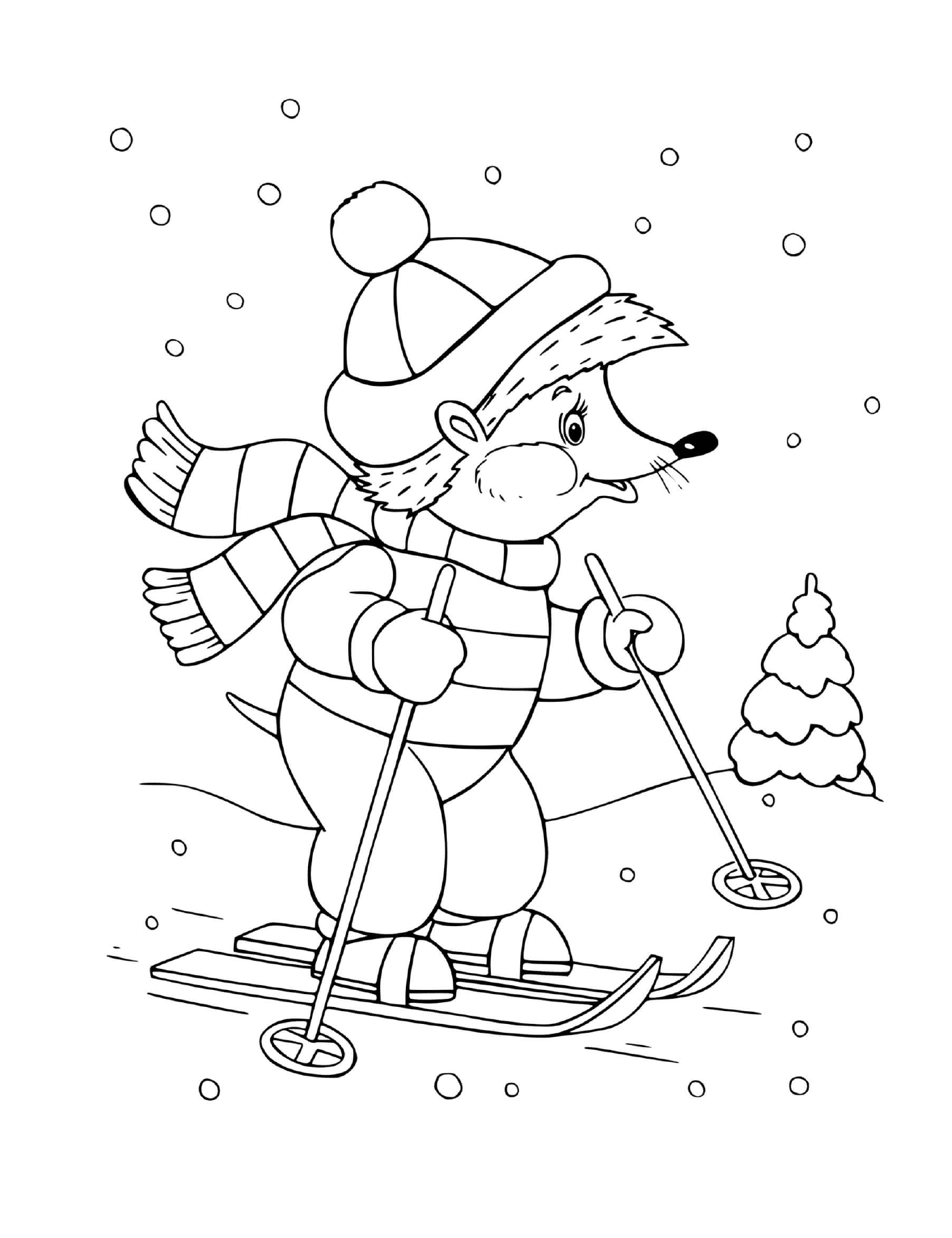  Медвежонок Скиера умеет кататься на лыжах 