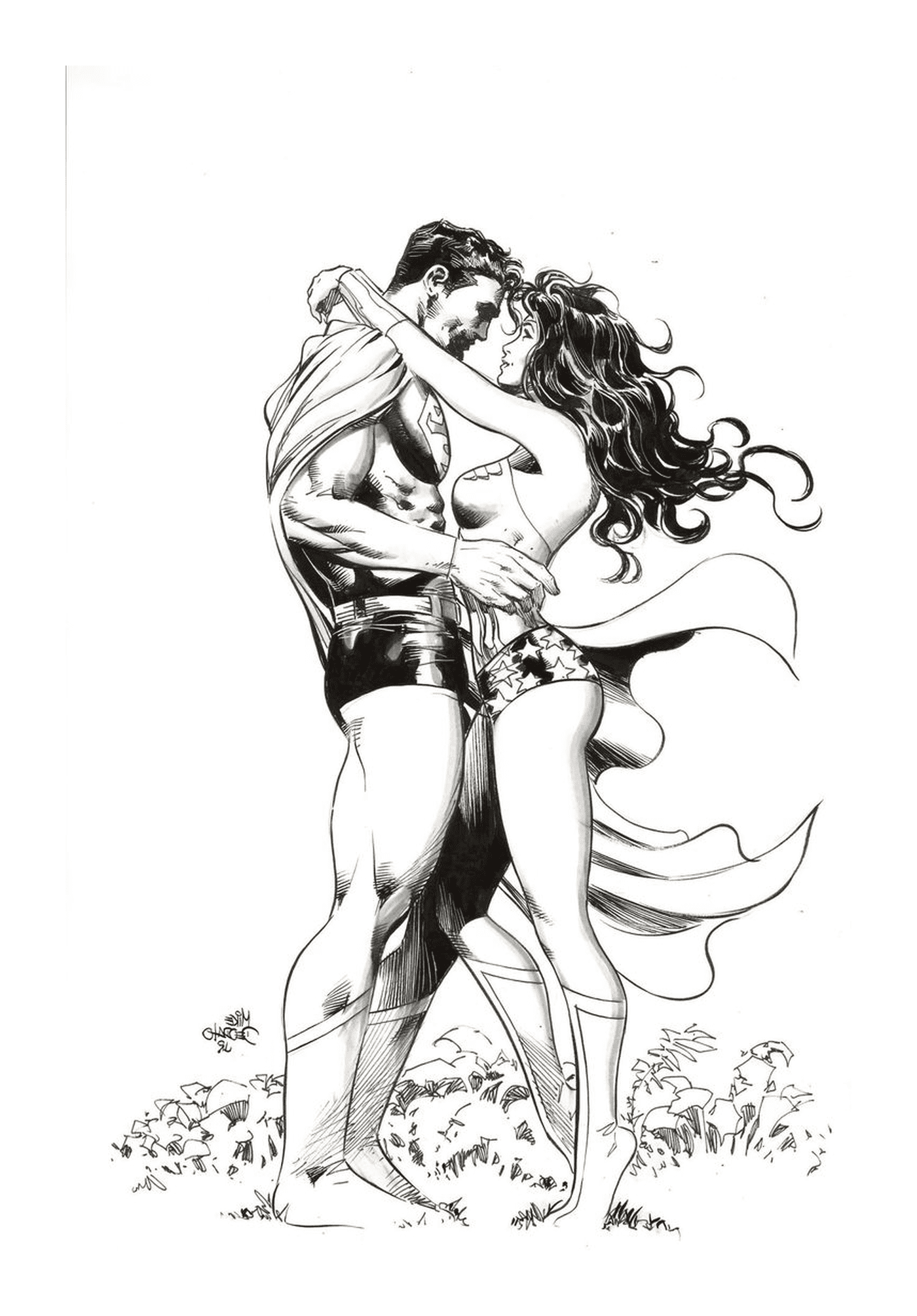  Man and woman, Wonder Woman in love with Superman 
