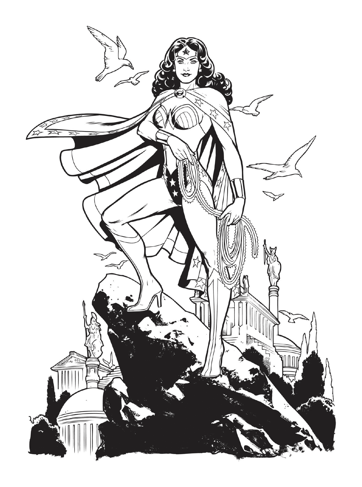  Wonder Woman auf dem Gipfel eines Hügels 