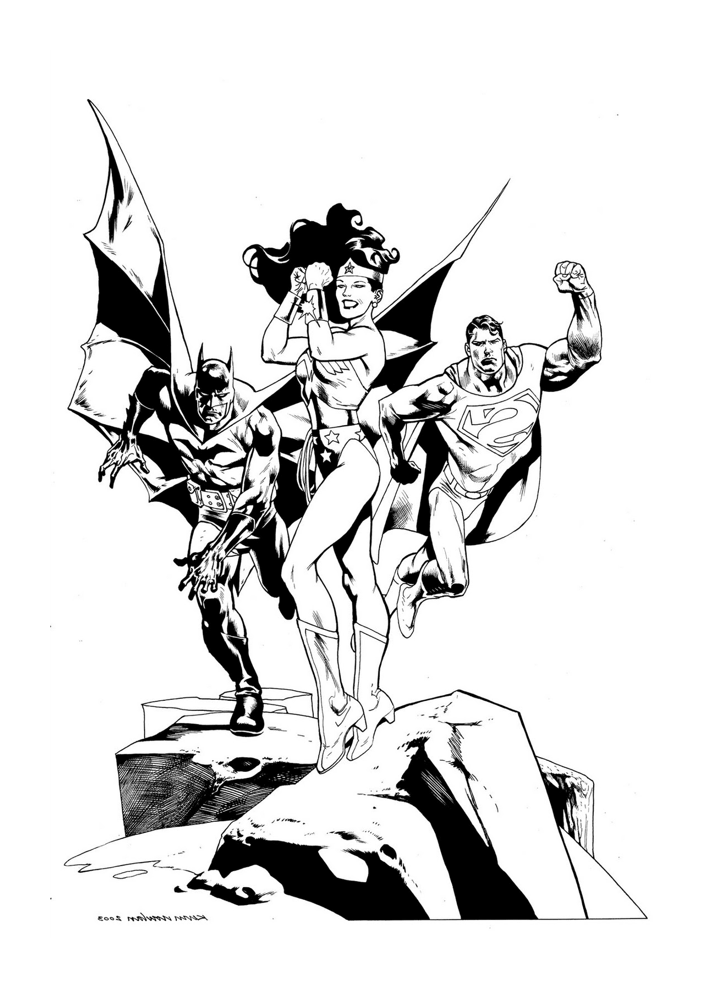  Wonder Woman con Superman e Batman 